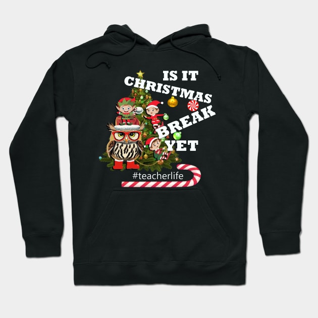 Funny Teacher, Is It Christmas Break Yet Hoodie by tamdevo1